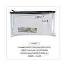 Universal Zippered Wallets/Cases, Leatherette PU, 11 x 6, Clear/Black, 2/Pack