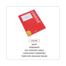Universal White Labels, Inkjet/Laser Printers, 5.5 x 8.5, White, 2/Sheet, 100 Sheets/Pack