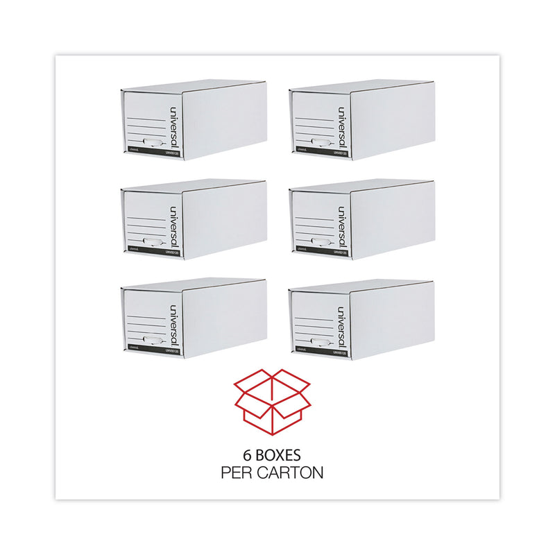 Universal Economy Storage Drawer Files, Letter Files, White, 6/Carton