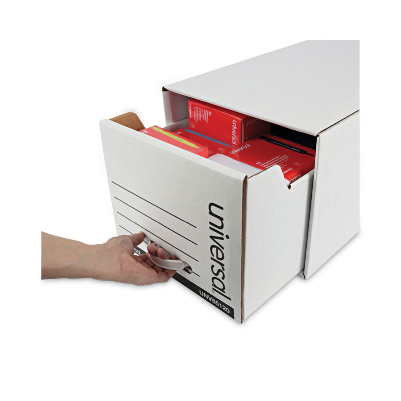 Universal Economy Storage Drawer Files, Letter Files, White, 6/Carton