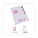 Universal Copier Mailing Labels, Copiers, 8.5 x 11, White, 100/Box