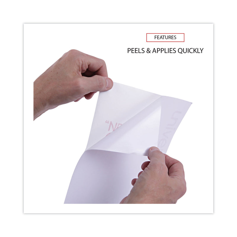 Universal Copier Mailing Labels, Copiers, 8.5 x 11, White, 100/Box