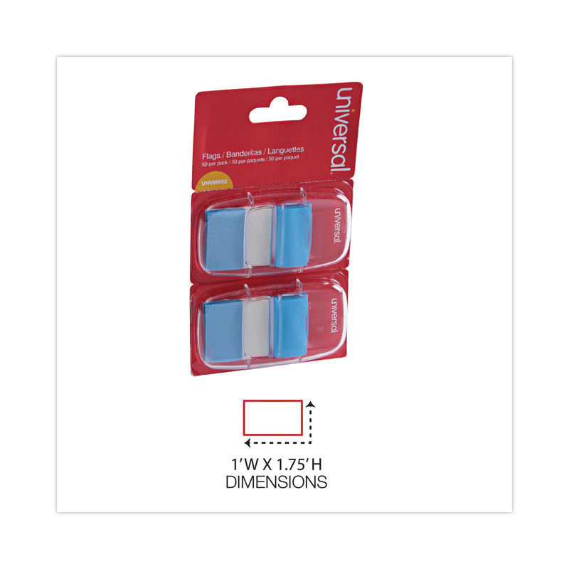 Universal Page Flags, Blue, 50 Flags/Dispenser, 2 Dispensers/Pack