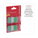 Universal Page Flags, Green, 50 Flags/Dispenser, 2 Dispensers/Pack