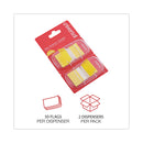 Universal Page Flags, Yellow, 50 Flags/Dispenser, 2 Dispensers/Pack