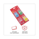 Universal Deluxe Pop-Up Page Flags, 1 x 1.75, Four Assorted Colors, 50 Flags/Dispenser, 4 Dispensers/Pack