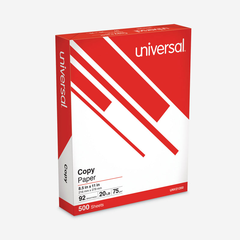 Universal Copy Paper, 92 Bright, 20 lb Bond Weight, 8.5 x 11, White, 500 Sheets/Ream, 10 Reams/Carton
