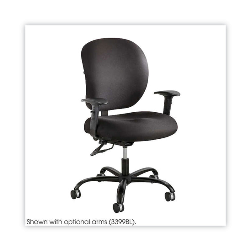 Safco Alday Intensive-Use Chair, Supports Up to 500 lb, 17.5" to 20" Seat Height, Black