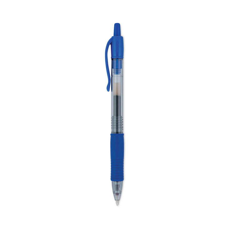 Pilot G2 Premium Gel Pen, Retractable, Bold 1 mm, Blue Ink, Smoke Barrel, Dozen