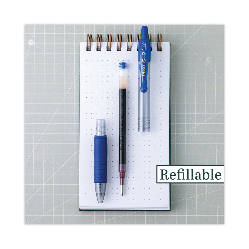 Pilot G2 Premium Gel Pen, Retractable, Bold 1 mm, Blue Ink, Smoke Barrel, Dozen