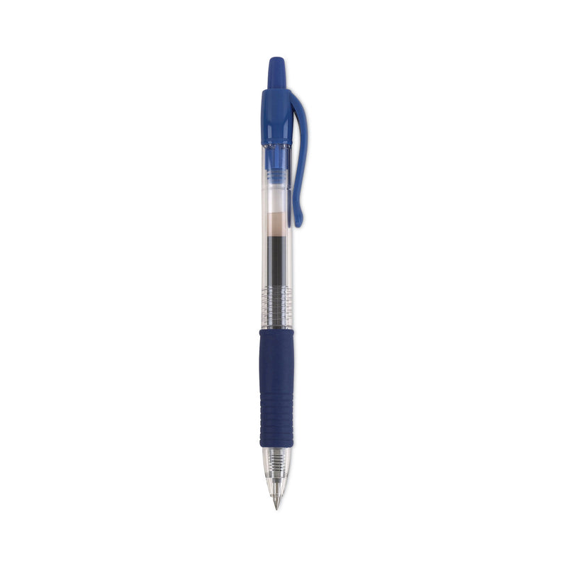 Pilot G2 Premium Gel Pen, Retractable, Fine 0.7 mm, Blue Ink, Smoke Barrel, 12/Pack