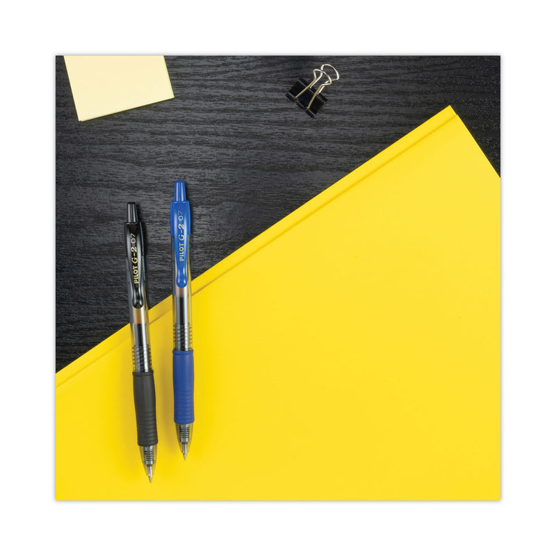 Pilot G2 Premium Gel Pen, Retractable, Fine 0.7 mm, Blue Ink, Smoke Barrel, 12/Pack