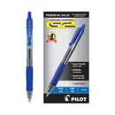 Pilot G2 Premium Gel Pen, Retractable, Fine 0.7 mm, Blue Ink, Smoke Barrel, 12/Pack
