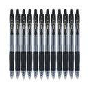 Pilot G2 Premium Gel Pen, Retractable, Fine 0.7 mm, Black Ink, Smoke Barrel, Dozen