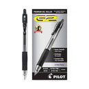 Pilot G2 Premium Gel Pen, Retractable, Extra-Fine 0.5 mm, Black Ink, Smoke Barrel, Dozen