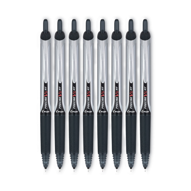 Pilot Precise V5RT Roller Ball Pen, Retractable, Extra-Fine 0.5 mm, Black Ink, Black Barrel