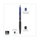 uniball 307 Gel Pen, Retractable, Micro 0.5 mm, Blue Ink, Black Barrel, Dozen