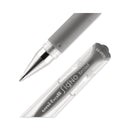 uniball IMPACT Gel Pen, Stick, Medium 1 mm, Silver Metallic Ink, Silver Barrel