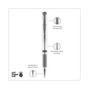 uniball IMPACT Gel Pen, Stick, Medium 1 mm, Silver Metallic Ink, Silver Barrel