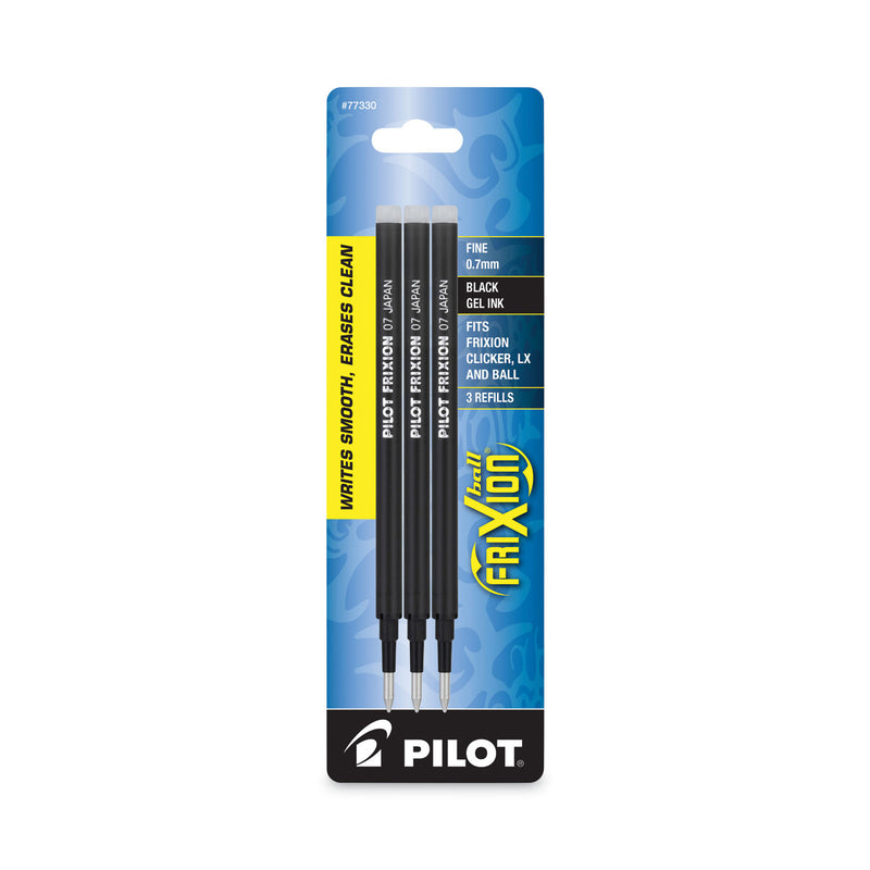 Pilot Refill for Pilot FriXion Erasable, FriXion Ball, FriXion Clicker and FriXion LX Gel Ink Pens, Fine Tip, Black Ink, 3/Pack