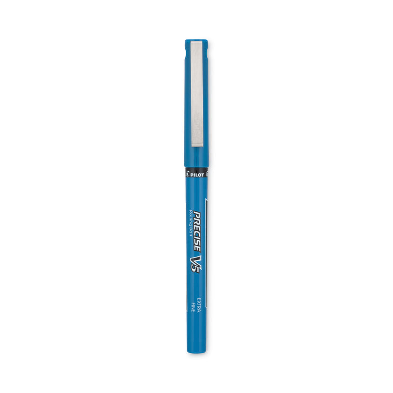 Pilot Precise V5 Roller Ball Pen, Stick, Extra-Fine 0.5 mm, Blue Ink, Blue Barrel, Dozen