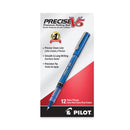 Pilot Precise V5 Roller Ball Pen, Stick, Extra-Fine 0.5 mm, Blue Ink, Blue Barrel, Dozen