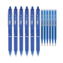 Pilot FriXion Clicker Erasable Gel Pen, Retractable, Fine 0.7 mm, Blue Ink, Blue Barrel