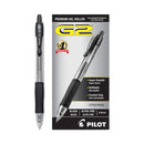Pilot G2 Premium Gel Pen Convenience Pack, Retractable, Extra-Fine 0.38 mm, Black Ink, Clear/Black Barrel, Dozen