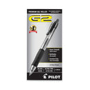 Pilot G2 Premium Gel Pen Convenience Pack, Retractable, Extra-Fine 0.38 mm, Black Ink, Clear/Black Barrel, Dozen