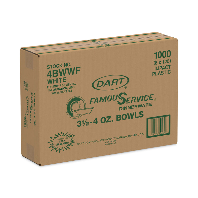 Dart Famous Service Impact Plastic Dinnerware, Bowl, 5 to 6 oz, White, 125/Pack