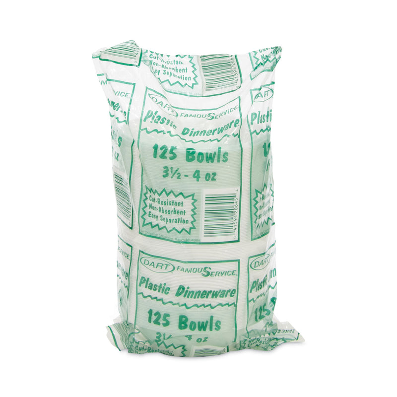 Dart Famous Service Impact Plastic Dinnerware, Bowl, 5 to 6 oz, White, 125/Pack