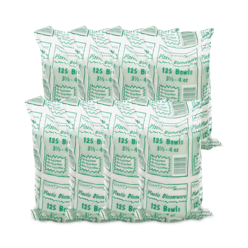 Dart Famous Service Impact Plastic Dinnerware, Bowl, 5 to 6 oz, White, 125/Pack