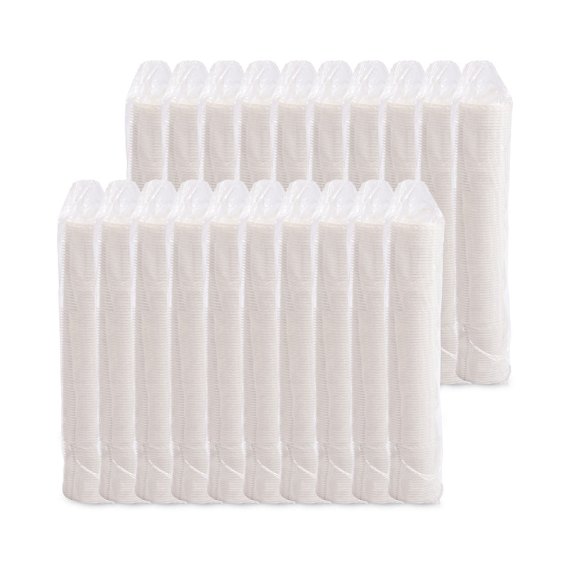 Dart Lift Back and Lock Tab Cup Lids for Foam Cups, Fits 8 oz Cups, White, 2,000/Carton