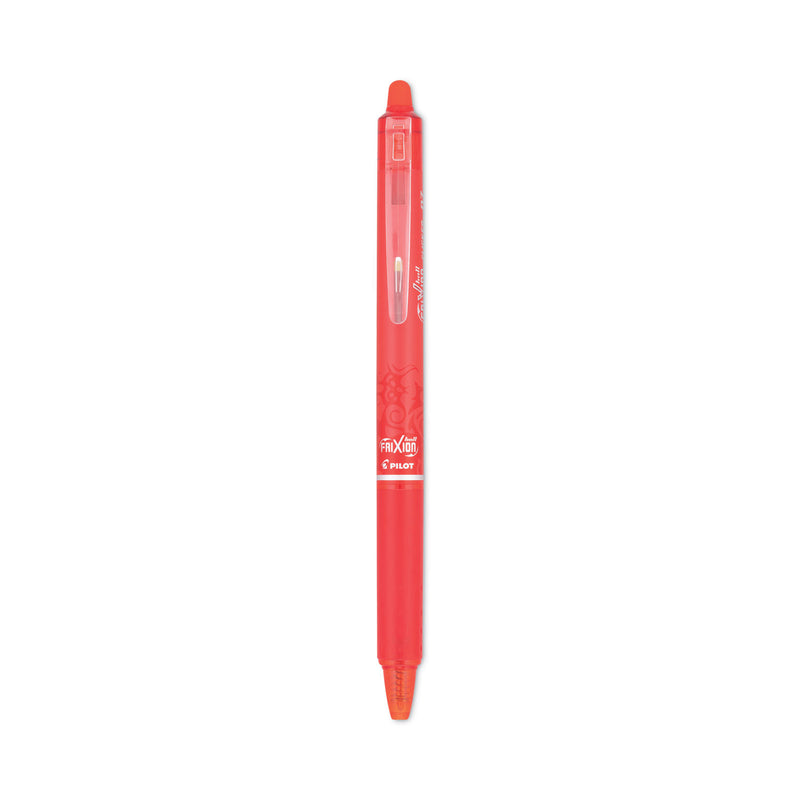 Pilot FriXion Clicker Erasable Gel Pen, Retractable, Fine 0.7 mm, Red Ink, Red Barrel