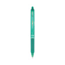 Pilot FriXion Clicker Erasable Gel Pen, Retractable, Fine 0.7 mm, Green Ink, Green Barrel, Dozen