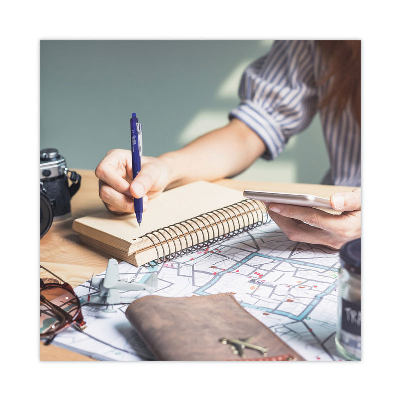 Pilot FriXion Clicker Erasable Gel Pen, Retractable, Fine 0.7 mm, Assorted Ink and Barrel Colors, 8/Pack