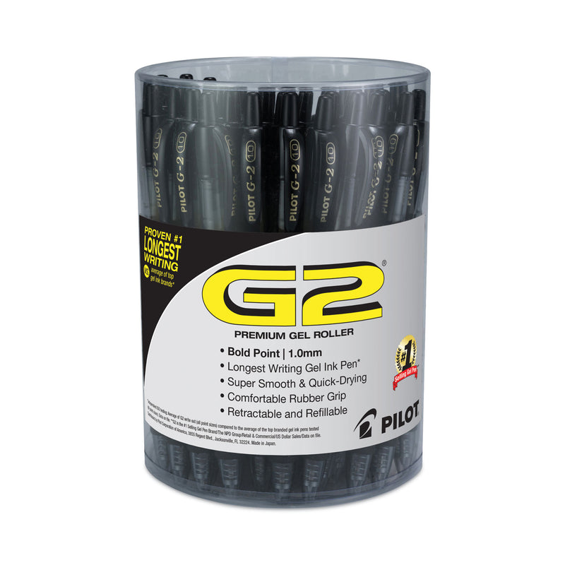 Pilot G2 Premium Gel Pen Convenience Pack, Retractable, Bold 1 mm, Black Ink, Smoke Barrel, 36/Pack