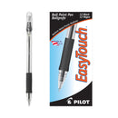 Pilot EasyTouch Ballpoint Pen, Stick, Medium 1 mm, Black Ink, Clear Barrel, Dozen