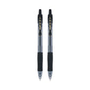 Pilot G2 Premium Gel Pen, Retractable, Fine 0.7 mm, Black Ink, Smoke Barrel, 2/Pack