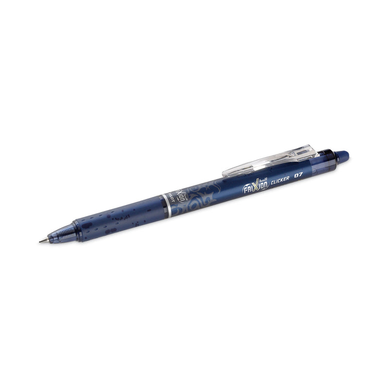 Pilot FriXion Clicker Erasable Gel Pen, Retractable, Fine 0.7 mm, Navy Ink, Navy Barrel
