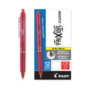 Pilot FriXion Clicker Erasable Gel Pen, Retractable, Fine 0.7 mm, Red Ink, Red Barrel