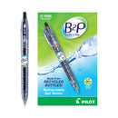 Pilot B2P Bottle-2-Pen Recycled Gel Pen, Retractable, Fine 0.7 mm, Black Ink, Translucent Blue Barrel
