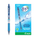 Pilot B2P Bottle-2-Pen Recycled Ballpoint Pen, Retractable, Fine 0.7 mm, Blue Ink, Translucent Blue Barrel, Dozen