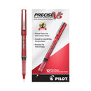 Pilot Precise V5 Roller Ball Pen, Stick, Extra-Fine 0.5 mm, Red Ink, Red Barrel, Dozen