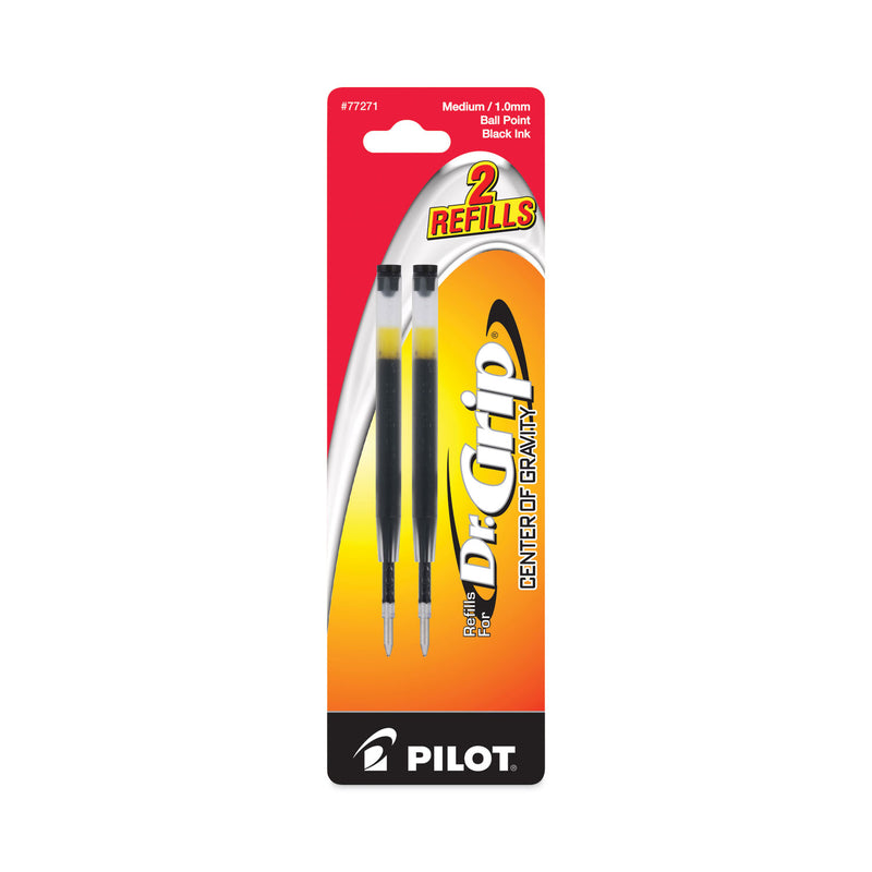 Pilot Refill for Pilot Dr. Grip Center of Gravity Ballpoint Pens, Medium Conical Tip, Black Ink, 2/Pack