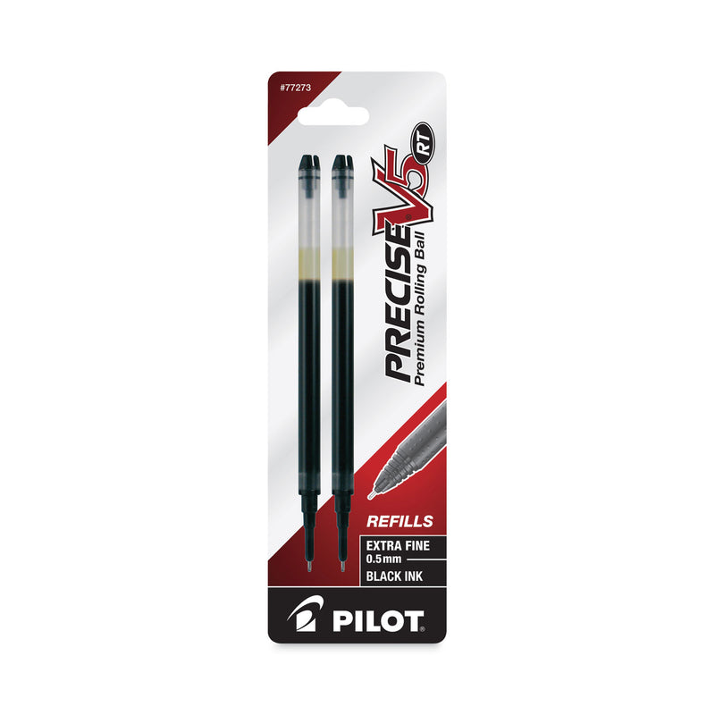 Pilot Refill for Pilot Precise V5 RT Rolling Ball, Extra-Fine Conical Tip, Black Ink, 2/Pack