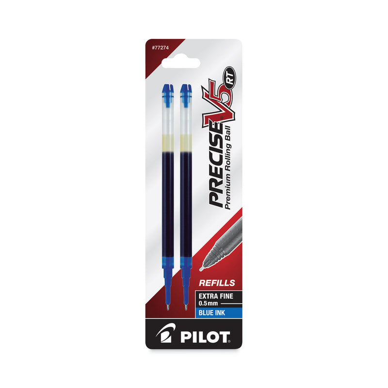 Pilot Refill for Pilot Precise V5 RT Rolling Ball, Extra-Fine Conical Tip, Blue Ink, 2/Pack