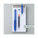 Pilot G-Knock BeGreen Gel Pen, Retractable, Fine 0.7 mm, Blue Ink, Blue Barrel, Dozen