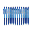 Pilot FriXion Clicker Erasable Gel Pen, Retractable, Extra-Fine 0.5 mm, Blue Ink, Blue Barrel, Dozen