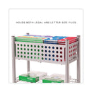 Vertiflex File Cart with Open Top, Metal, 1 Shelf, 2 Bins, 28.25" x 13.75" x 27.38", Matte Gray